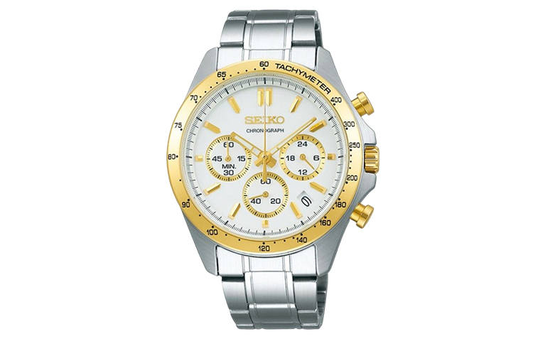 SEIKO Quartz Movement Stainless Steel Strap Watch Men's Watches White Dial