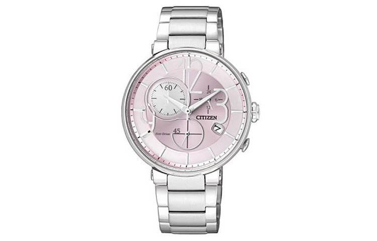 CITIZEN 30m Water Resistant Solar Movement Stainless Steel Strap Watch Women's Watch Pink Watch Dial