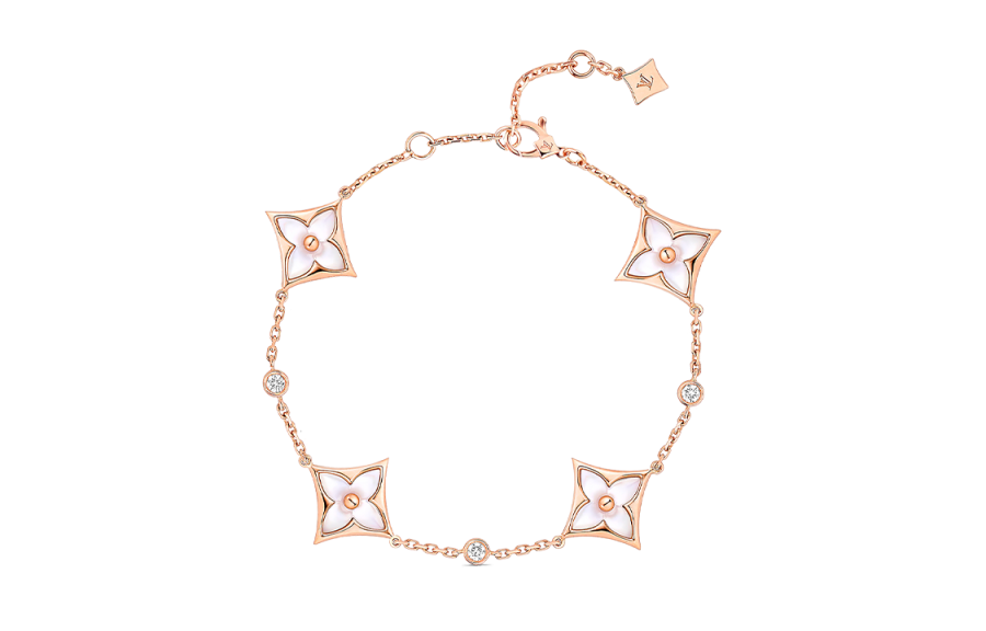 LOUIS VUITTON Lv Color Blossom Bb Star Multi Motif Bracelet Pink Gold White Mother of Pearl And Diamonds