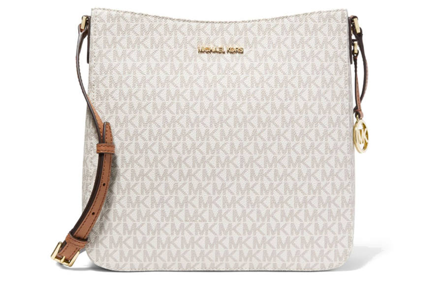 MICHAEL KORS Jet Set Travel Canvas Polyester Messenger Bag, Shoulder Bag, Crossbody Bag Large Women's White