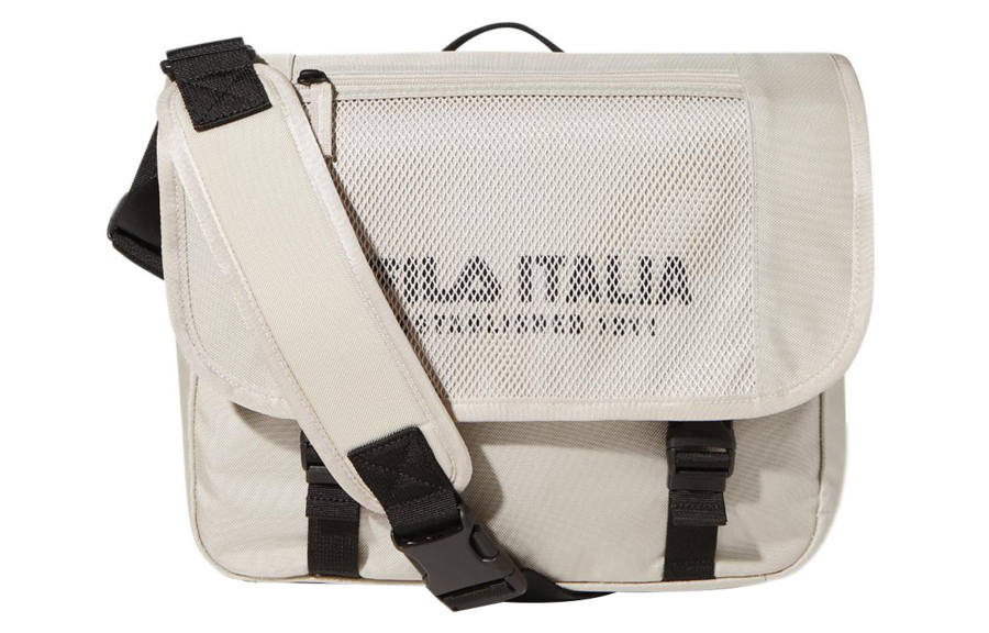 FILA Polyester Messenger Bag, Handbag, Shoulder Bag, Crossbody Bag Medium Unisex Ecru