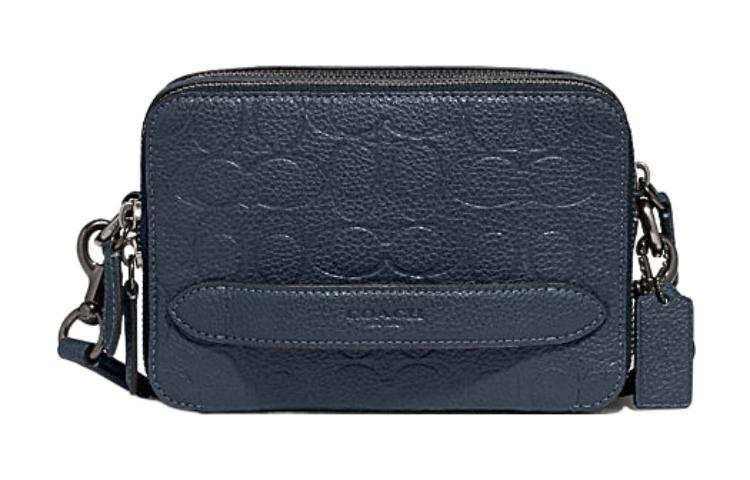 COACH Charter Cow Leather Shoulder Bag, Crossbody Bag Small Women's Dark Blue