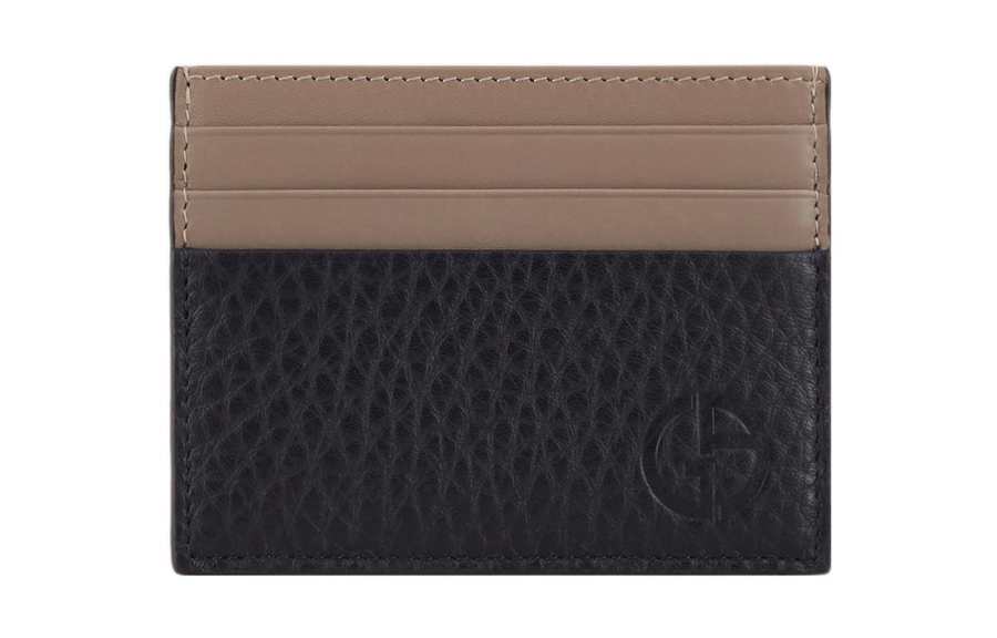 GIORGIO ARMANI ARMANI Cow Leather Card Holder Men's Blue