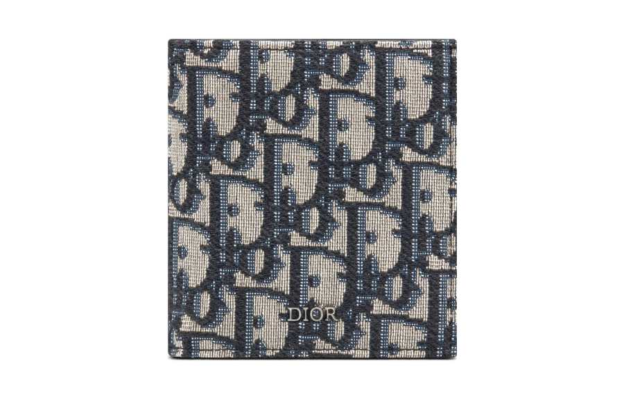 DIOR DIOR Jacquard Fabric Wallet Men's Beige/Black
