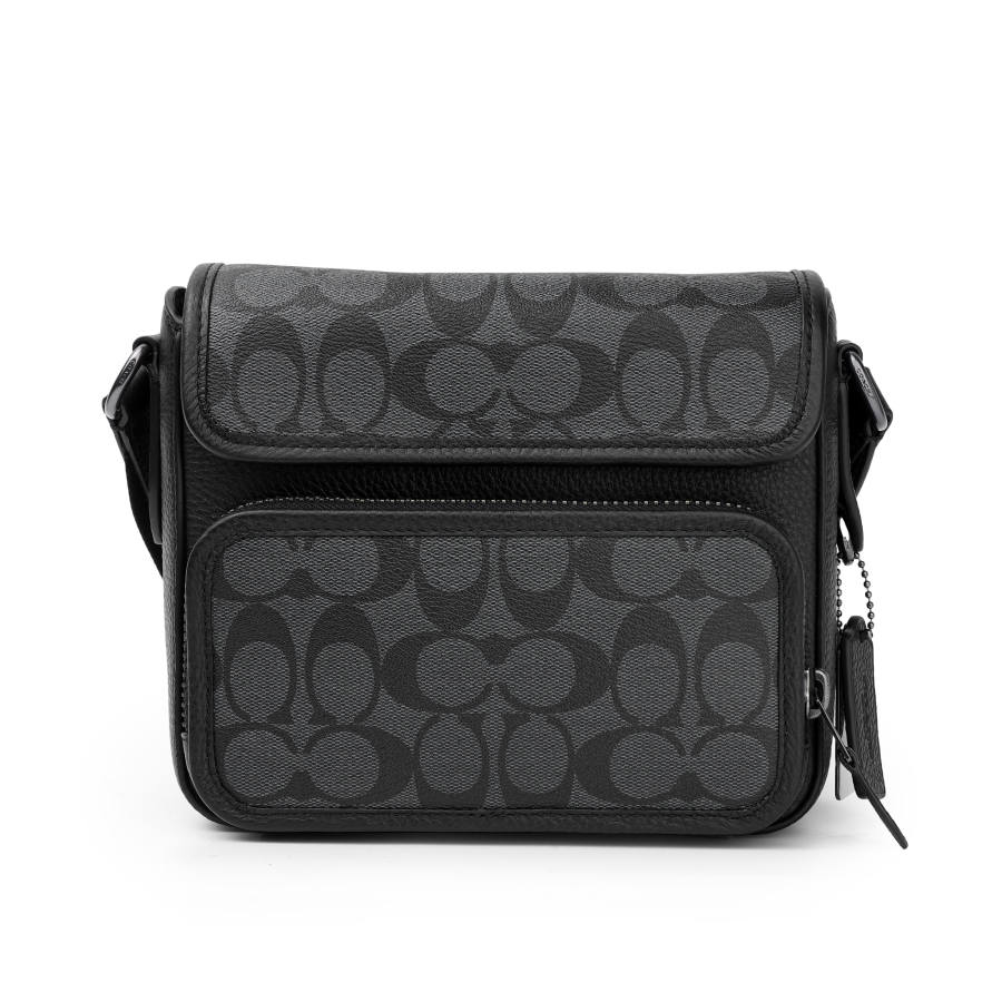 COACH Sullivan Refined Cow Leather, With Artificial Leather Messenger Bag, Crossbody Bag, Shoulder Bag Medium Men's