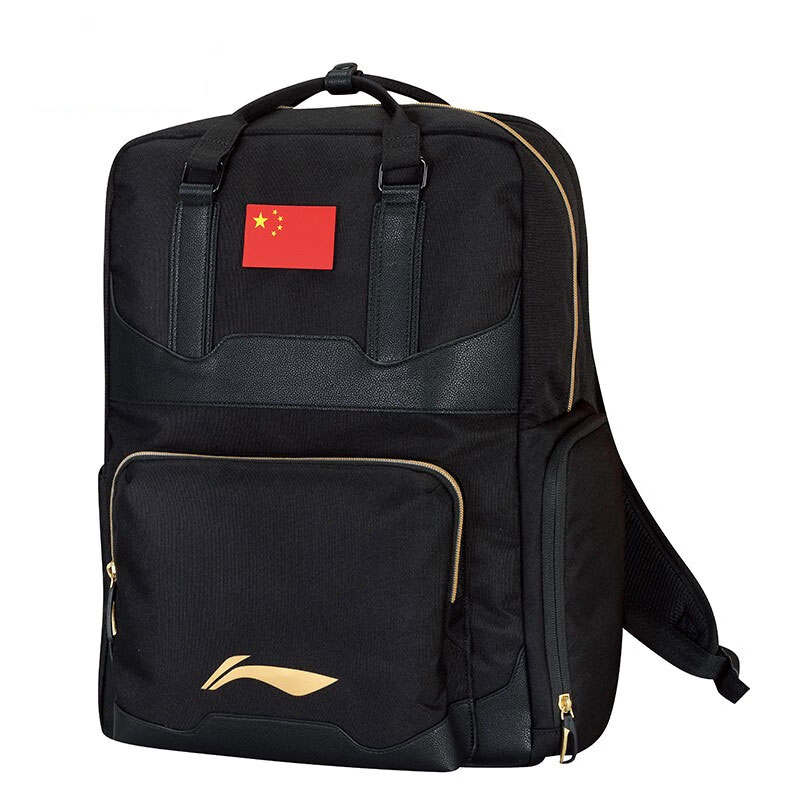 Li-Ning Li Ning Polyester Backpack Regular Unisex Black Gold