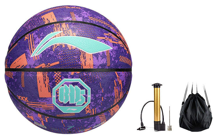 Li-Ning Li Ning Badfive Pu Basketball Purple Orange Size 7 Ball Competition Unisex