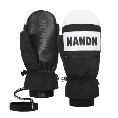 NANDN Skiing Breathable And Moisture Wicking, Padded And Fleece Lined. Fingerless Gloves Unisex