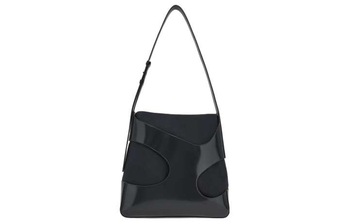 Ferragamo FERRAGAMO Cow Leather With Fabric Handbag, Shoulder Bag Men's Black
