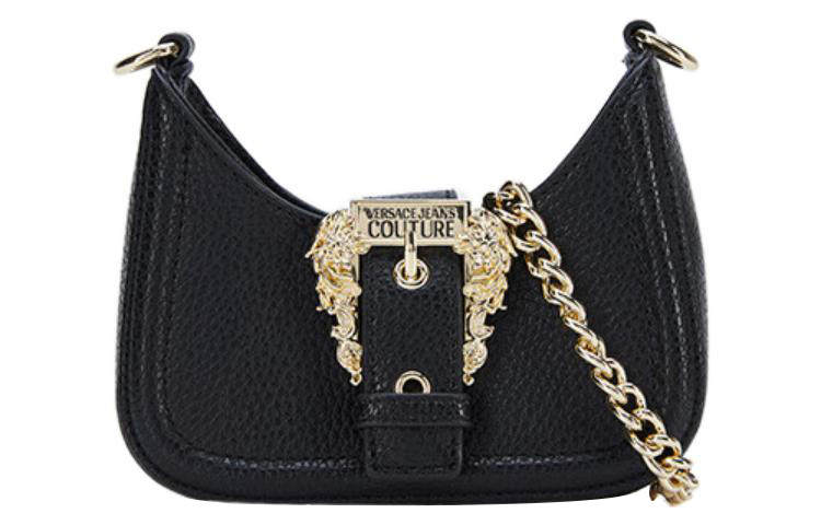 VERSACE JEANS COUTURE Pu Crescent Bag, Shoulder Bag, Handbag Mini Women's Black