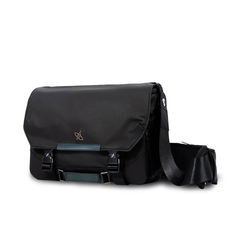 GYXX Artificial Leather Messenger Bag, Shoulder Bag, Crossbody Bag Small Unisex Black
