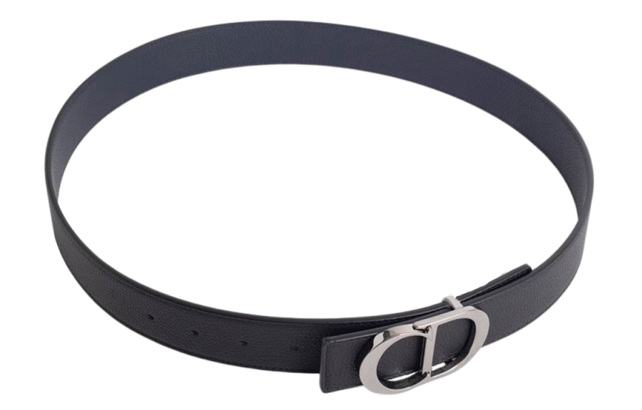 DIOR DIOR Leather Belts Men's Blue/Black Width 3.5cm