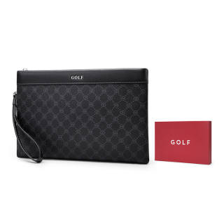 GOLF PVC Card Holder, Wallet Shoulder Bag, Clutch Large Men's Black