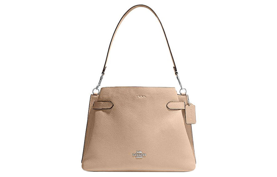 COACH Hanna Cow Leather Portable Crossbody Bag, Shoulder Bag Women's Beige