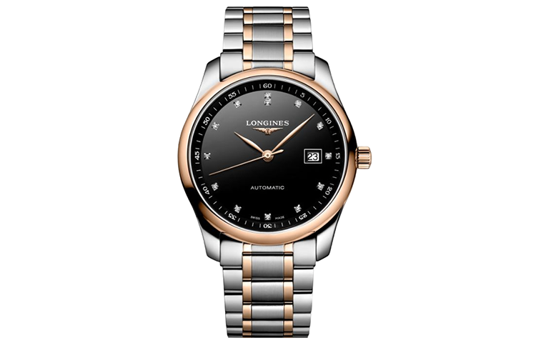LONGINES Automatic Mechanical Movement 30m Waterproof Women's Watch 40mm Black Dial Stainless Steel Case