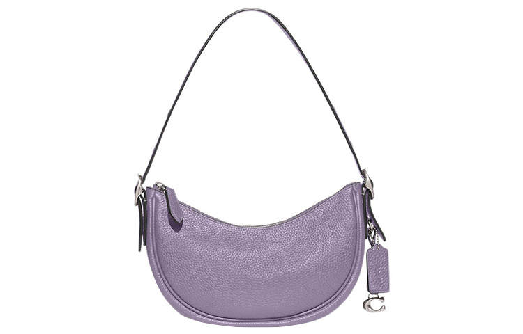 COACH Luna Soft Pebbled Leather Portable Crossbody Bag, Shoulder Bag Women's Purple