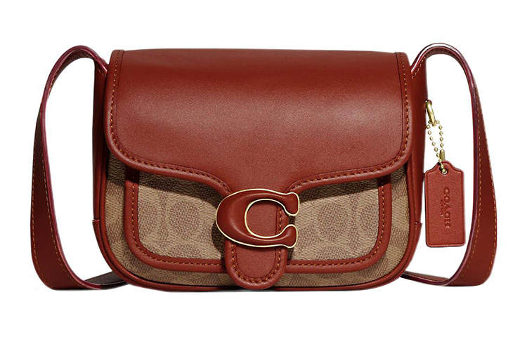 COACH Tabby Cow Leather Shoulder Bag, Crossbody Bag Medium Women's Tan