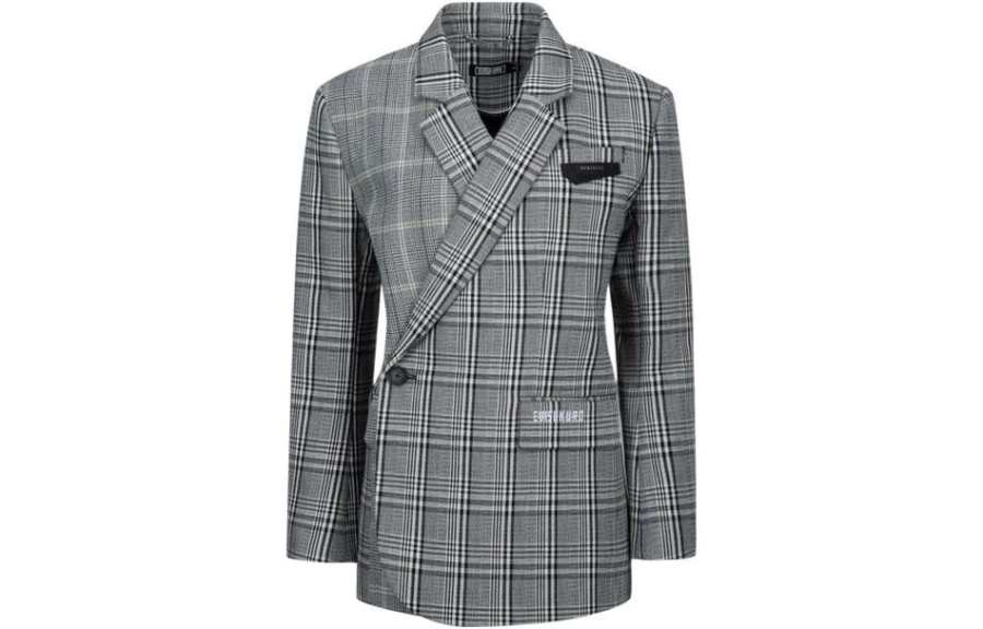 EVISU EVISU Suit Coat Women's Plaid Blue
