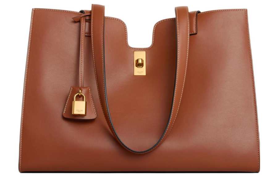CELINE Cabas Smooth Calfskin Tote Bag, Shopping Bag, Shoulder Bag, Handbag Regular Women's Brown