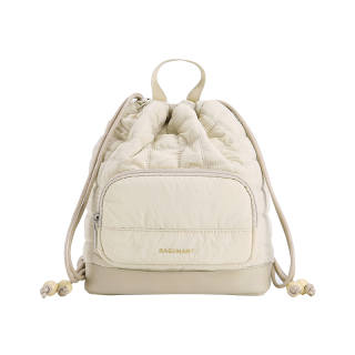 BAGSMART Pu Backpack Mini Women's Apricot/Light Blue