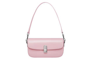 LA FESTIN Cow Leather Shoulder Bag Women's Cream White/Knight Black/Energetic Pink/Worry Free Green/Denim Blue