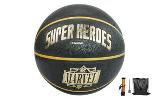 MESUCA x MARVEL Pu Basketball Black Gold Size 7 Ball Training Unisex