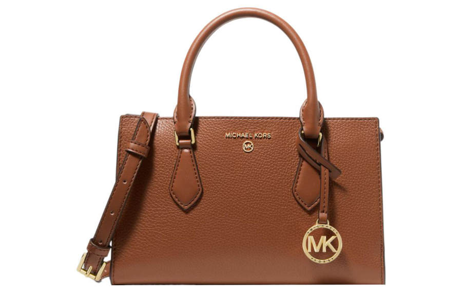 MICHAEL KORS Valerie Litchi Grain Pebbled Leather Storage Handbag Small Women's Rosewood Brown