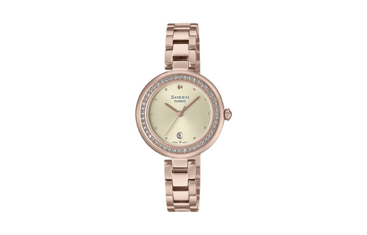 CASIO CASIO SHEEN Quartz Movement Stainless Steel Strap Watch Women's Watch Gold Dial