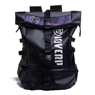 LOVERPUSS Synthetic Material Backpack Large Unisex Color Block Cool Black
