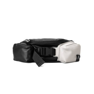 PIERRE CARDIN Synthetic Leather Sling Bag, Shoulder Bag, Crossbody Bag, Fanny Pack Small Men's Black/Gray