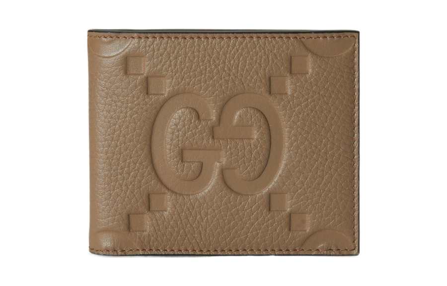GUCCI Leather Wallet Men's Taupe