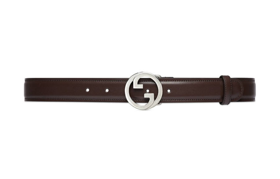 GUCCI Blondie Leather Belts Women's Brown Width 3cm