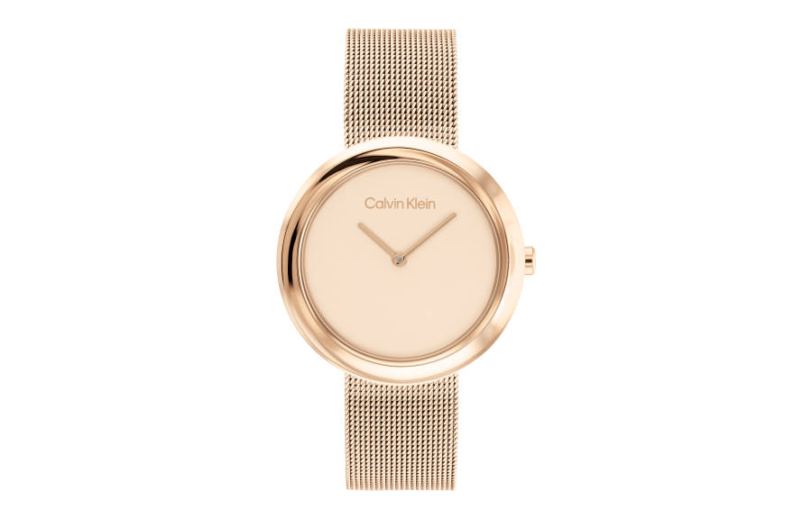 CALVIN KLEIN Wind Style Collection Wrist Watches Quartz Movement Gold Dial Women's Watch Box Available For Purchase