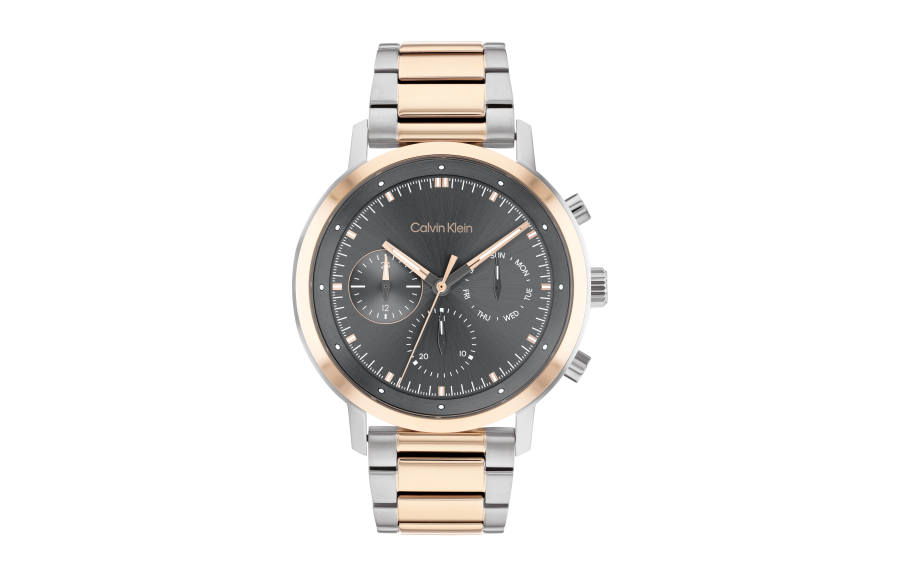 CALVIN KLEIN Style Collection Wrist Watches Quartz Movement Steel Strap 44mm Gray Dial Men's Watches