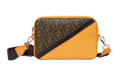 FENDI Cow Leather Camera Bag, Shoulder Bag, Crossbody Bag Men's Orange Brown