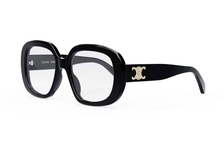 CELINE CELINE Plate Frame Square Eyeglass Frames Unisex Black