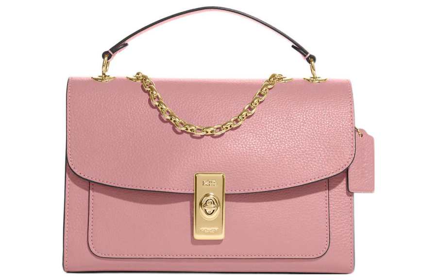 COACH Lane Leather Portable Crossbody Bag, Shoulder Bag Large Women's Pink