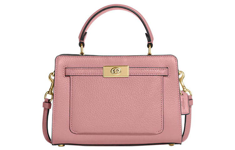 COACH Pebbled Leather Portable Crossbody Bag, Shoulder Bag Women's Pink