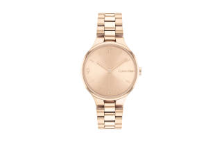 CALVIN KLEIN Eternal Collection Wrist Watches Quartz Movement Gold Plated Steel Strap Gold Dial Women's Watch
