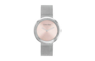 CALVIN KLEIN Wind Style Collection Wrist Watch Quartz Movement Stainless Steel Watchband Pink Watch Dial Women's Watch