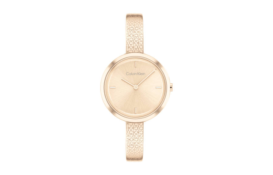 CALVIN KLEIN Wind Style Collection Wrist Watches Quartz Movement Stainless Steel Watchband 30mm Gold Dial Women's Watch