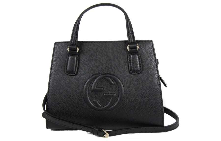 GUCCI Leather Tote Bag, Shopping Bag, Shoulder Bag, Crossbody Bag, Handbag Women's Black