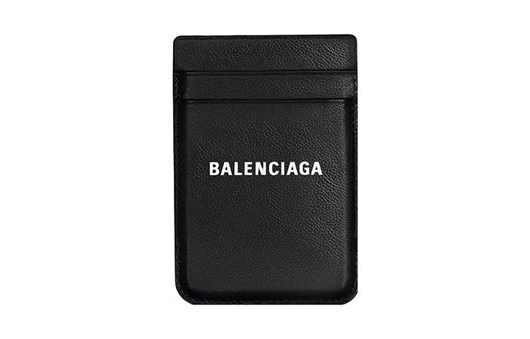 Balenciaga Cash Magnet 2 Card Slots Phone Card Holder Black/White