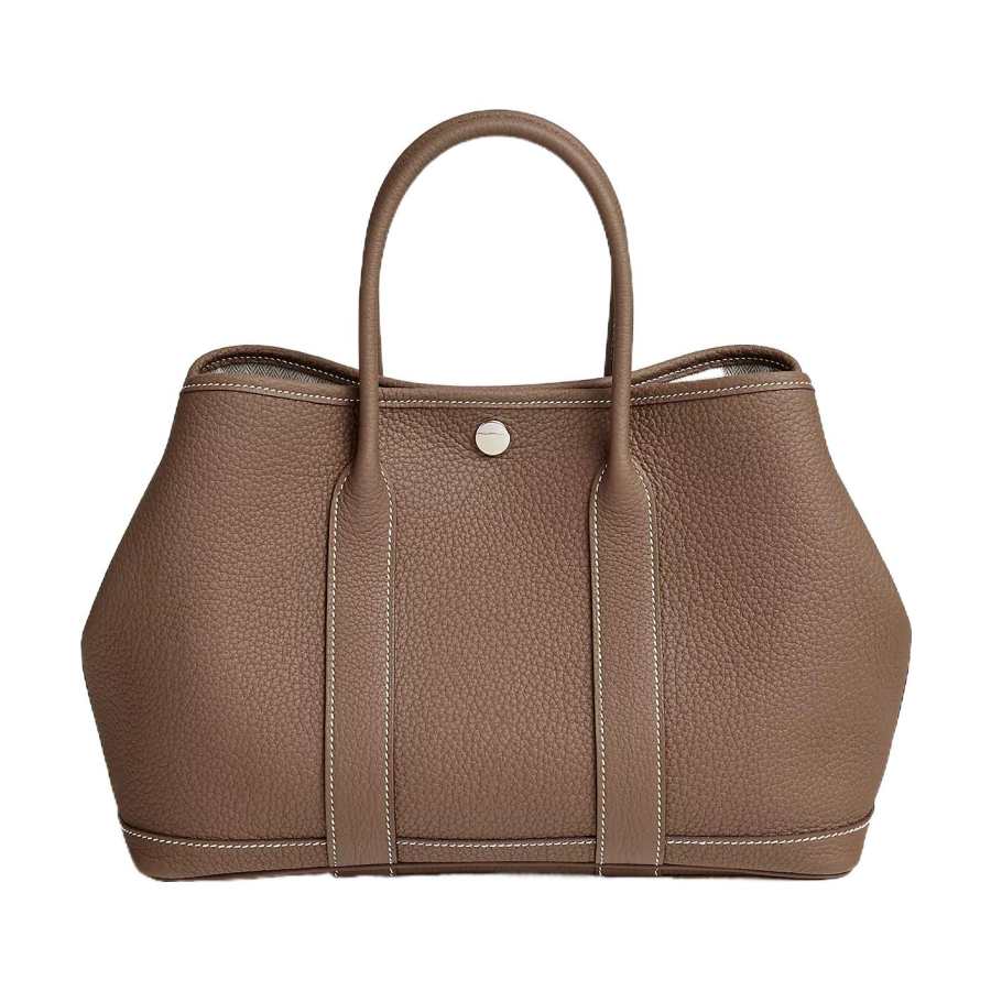 HERMES Garden Party Negonda Calfskin Handbag 30 Women's 18 Etoupe Elephant Gray