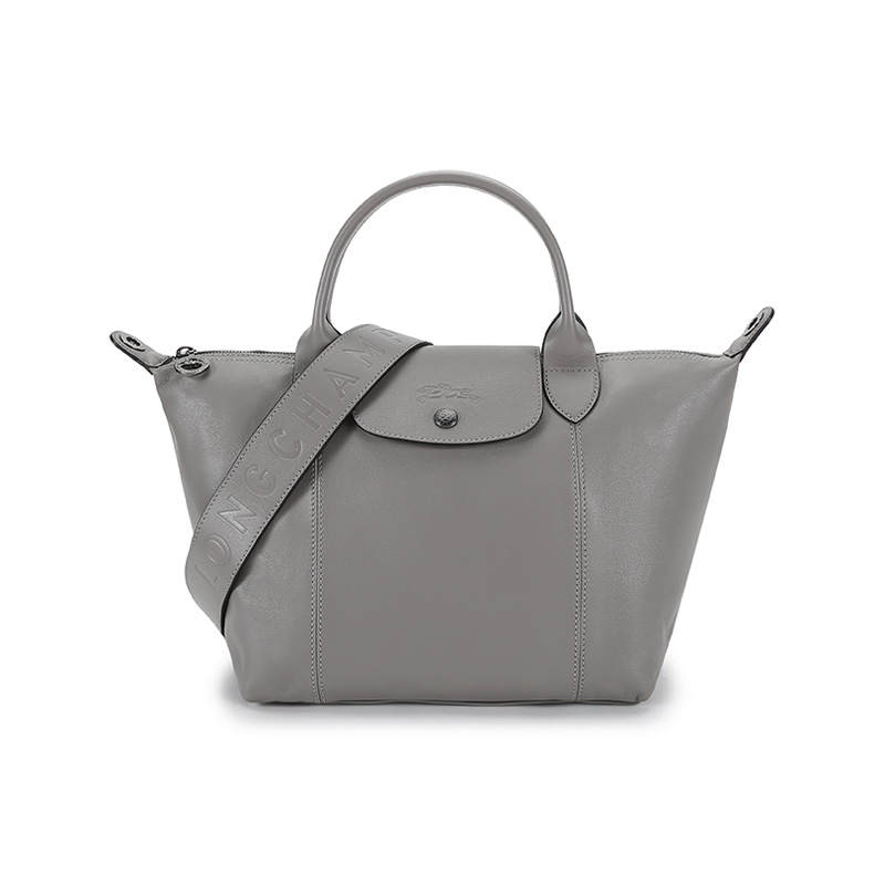 LONGCHAMP Le Pliage Cuir Sheepskin Crossbody Handbag Small Women's Dove Color