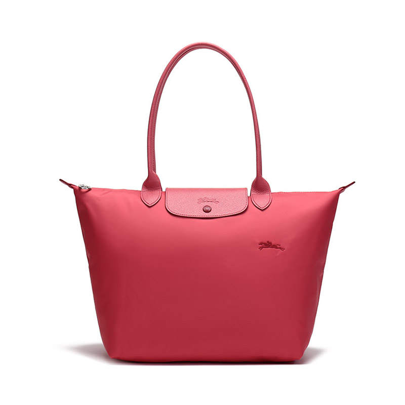 LONGCHAMP Le Pliage Canvas With Leather Tote Dumpling Bag Shoulder Bag Large Women's Pomegranate