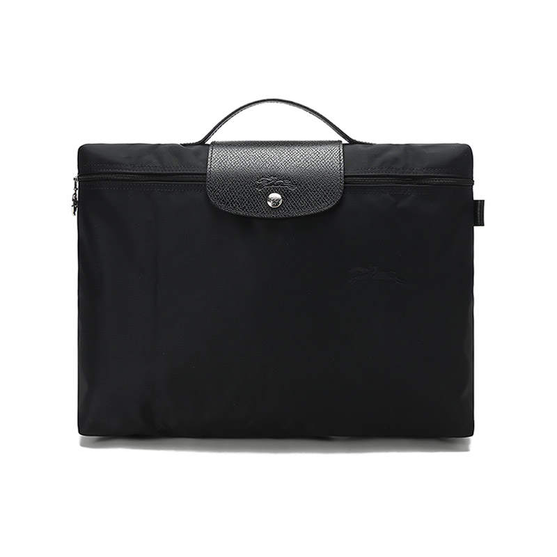 LONGCHAMP Le Pliage Green Canvas Handbag, Laptop Bag, Briefcase Women's Black