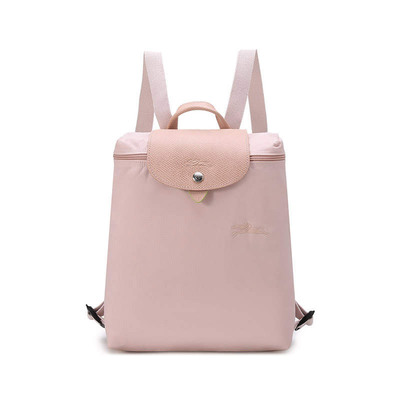 LONGCHAMP Le Pliage Green Recycled Canvas With Leather Trim Backpack Women's Cherry Blossom Pink