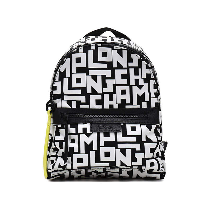 LONGCHAMP Le Pliage LGP Canvas Fabric Backpack Small Women's Black White