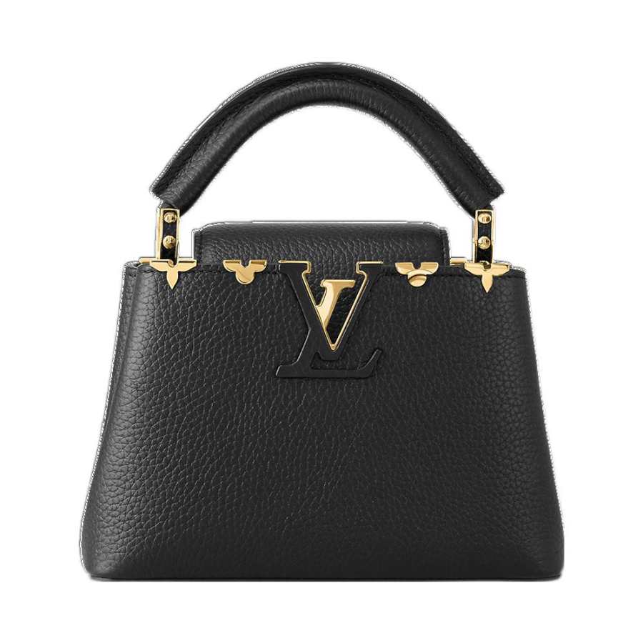 LOUIS VUITTON Capucines Taurillon Leather Shoulder Bag, Crossbody Bag, Handbag Mini Women's Black